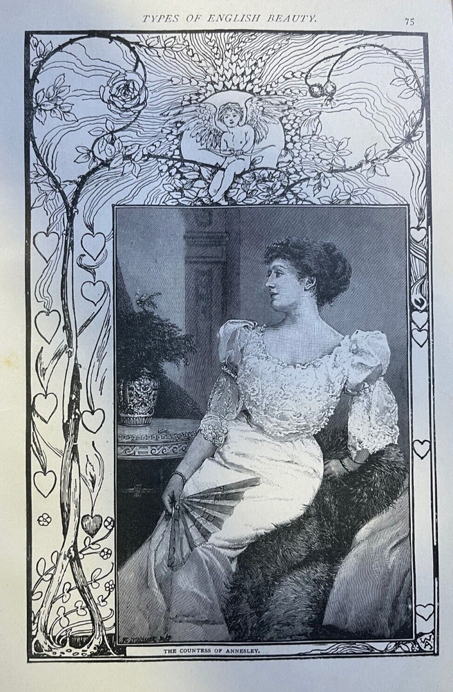 1893 Vintage Magazine Illustration Countess Annesley