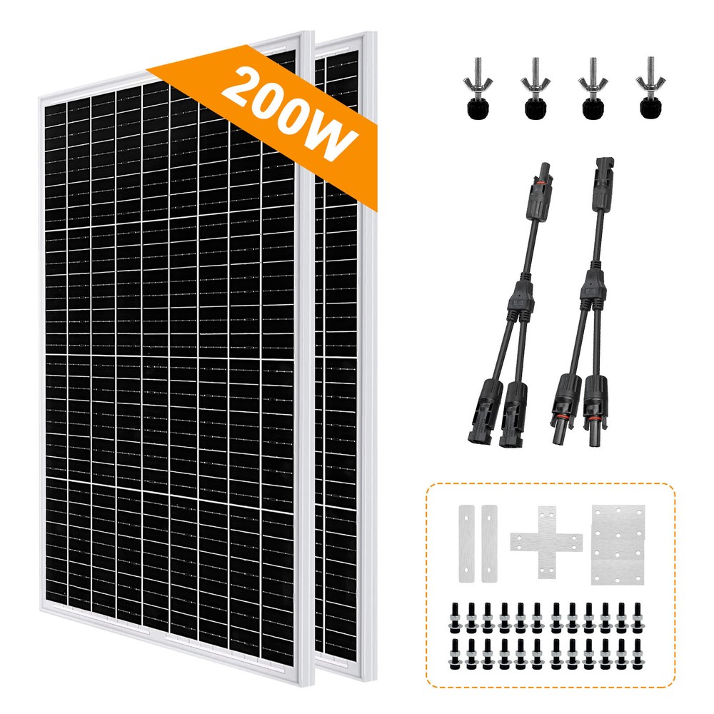200W 12V Monocrystalline Solar Panel Kit for Boat Caravan Battery Charging  