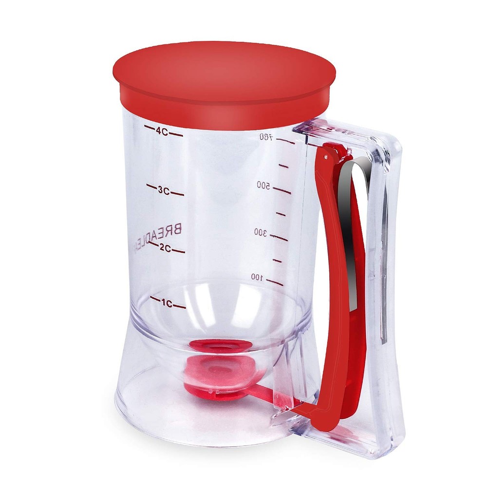4-Cup Pancake Batter Dispenser with Squeeze Handle & Measurement Marks
