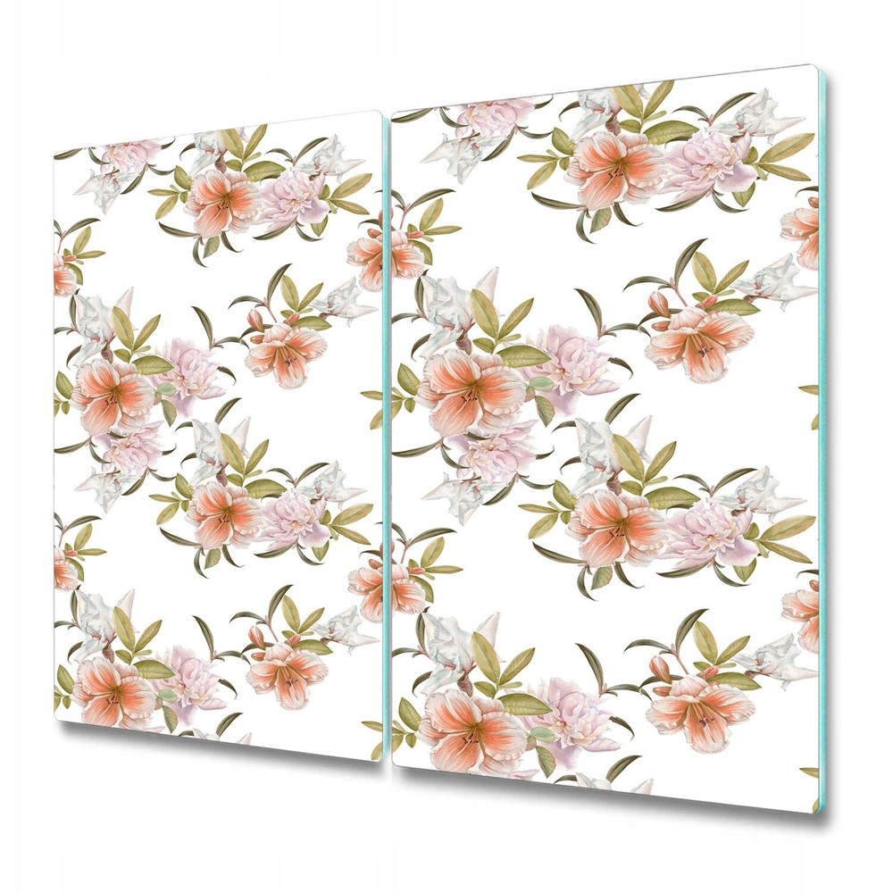 Serving Chopping Board Glass Cover Spring floral flowers Girly Powder room