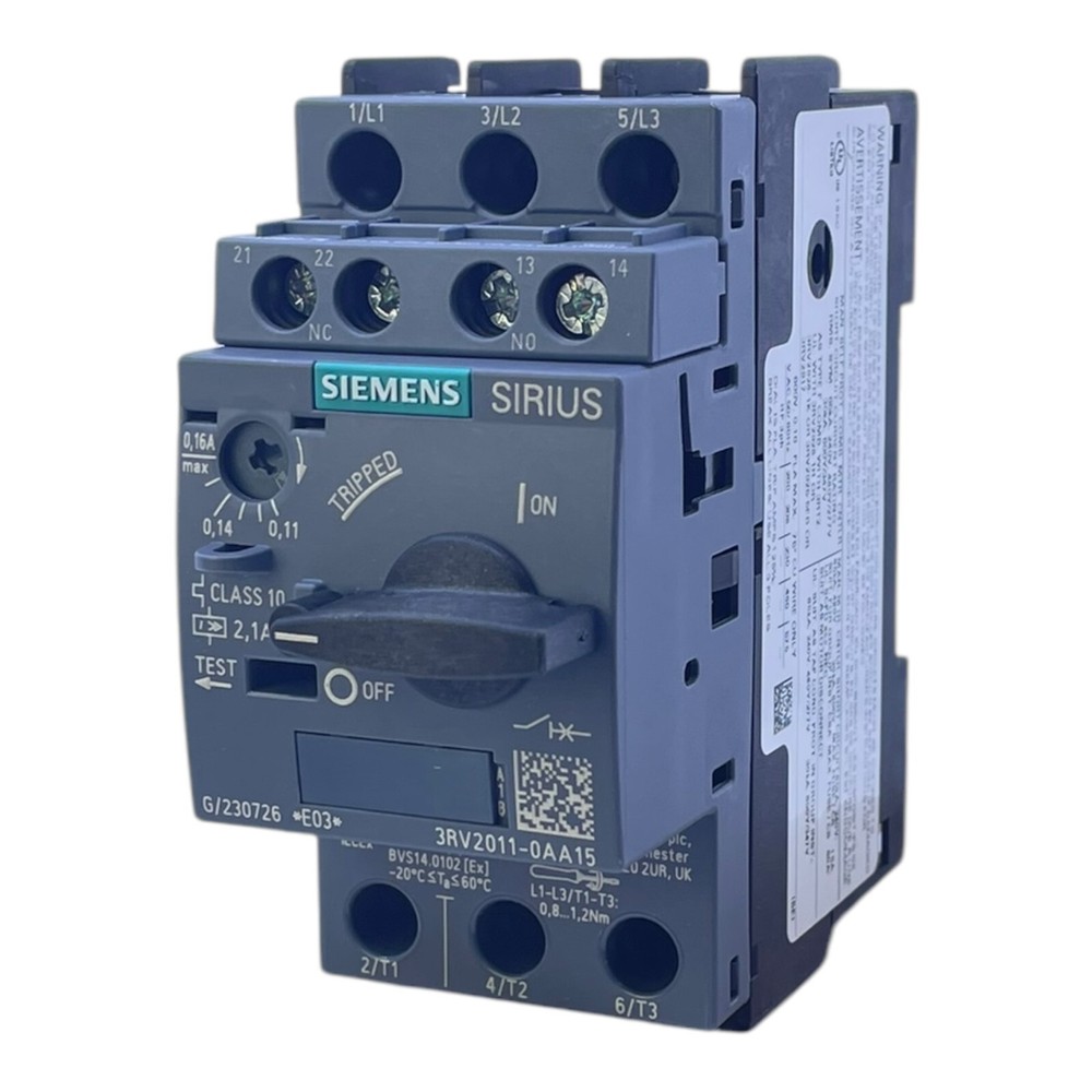 Siemens 3RV2011-0AA15 Circuit Breaker Size S00 For Motor Protection Industry