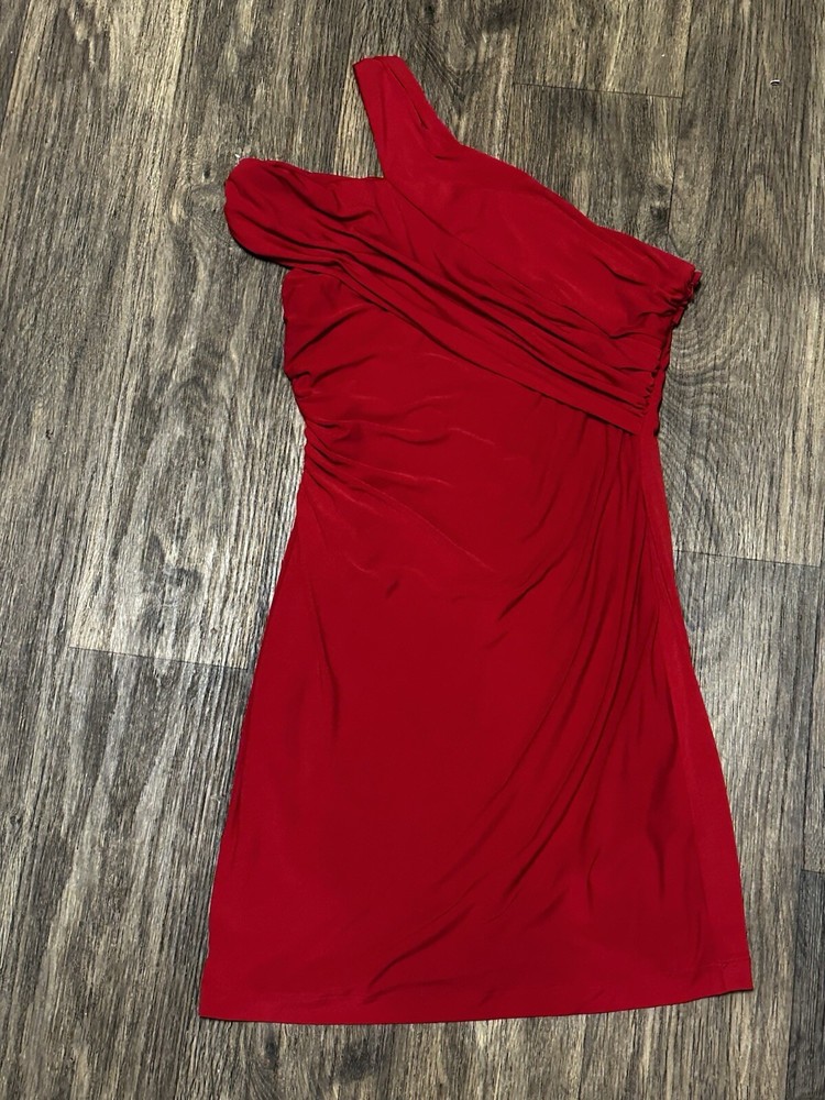 Boston Proper Women’s Red Mini Dress One Shoulder Size 6