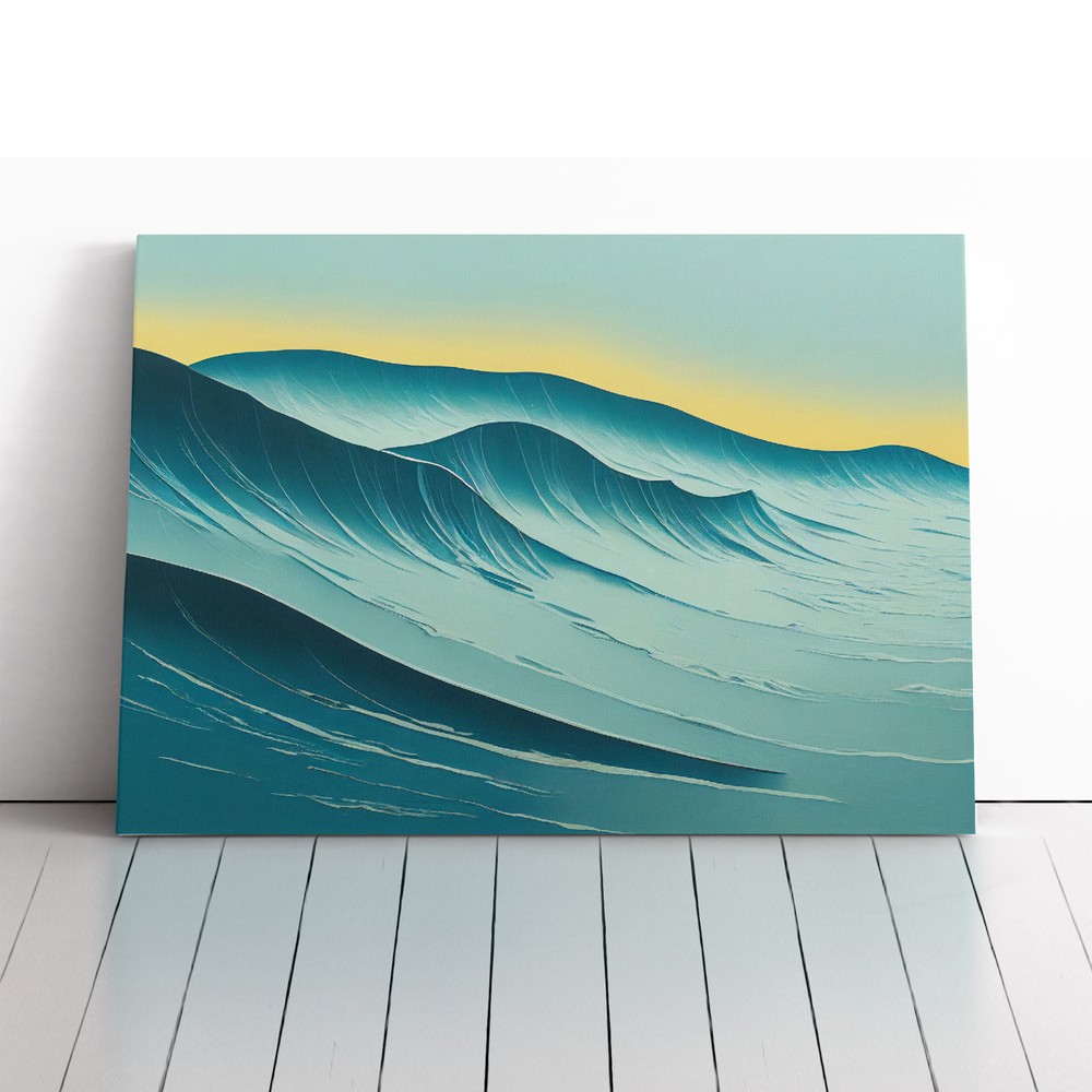 Ocean Wave Sunrise Vol.1 Canvas Wall Art Print Framed Picture Decor Living Room