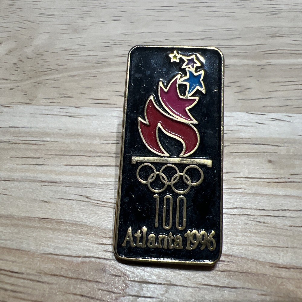 1996 Atlanta Georgia Olympics USA Olympic Torch Lapel Hat Pin Sports Pinback
