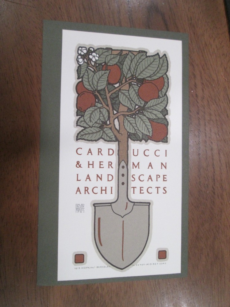David Lance Goines Business Card 1981 CARDUCCI & HERMAN Vintage Sharp!