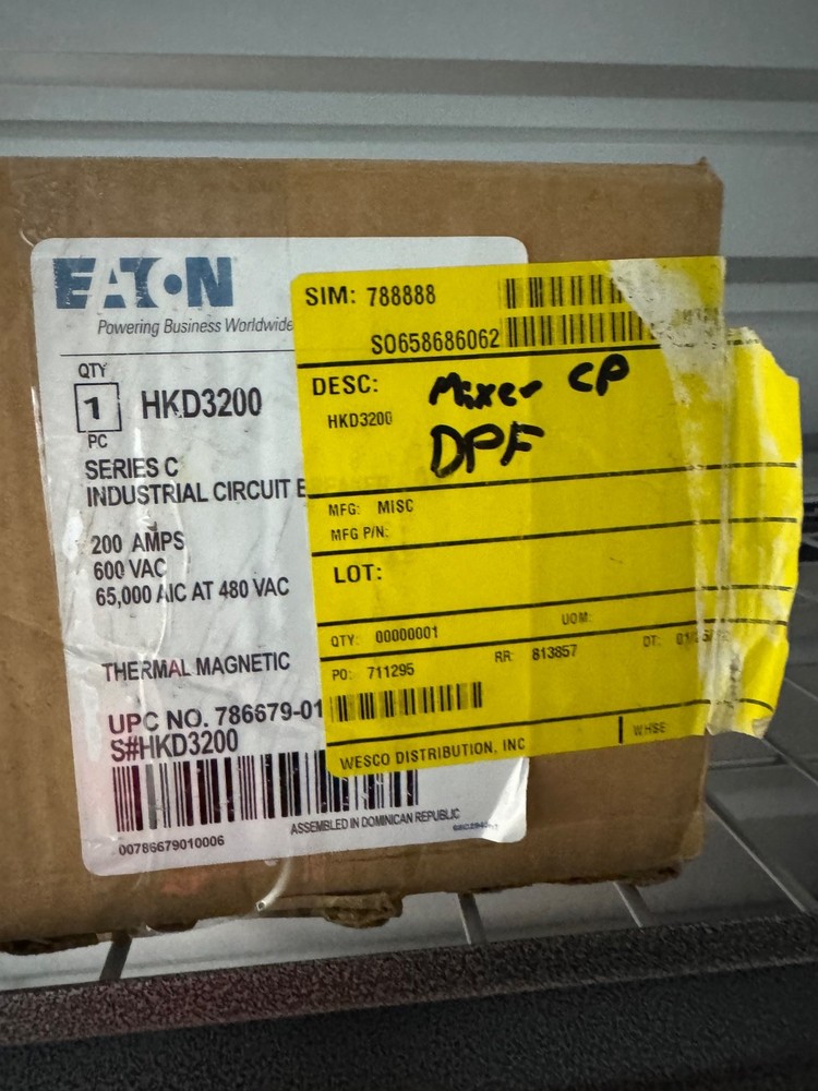 EATON HKD3200 200A Circuit Breaker NEW