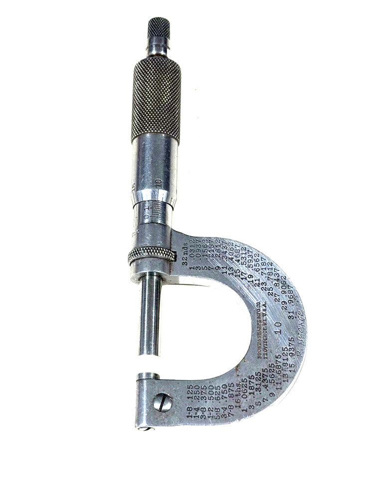 BROWN & SHARPE TOOLS 0-1” OUTSIDE MICROMETER, .0001”, No. 10, USA