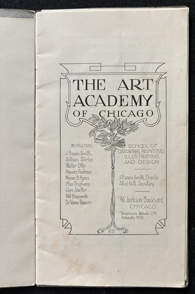 1906 Art Academy of Chicago Catalog Illustration & Drawing Art School Booklet-image
