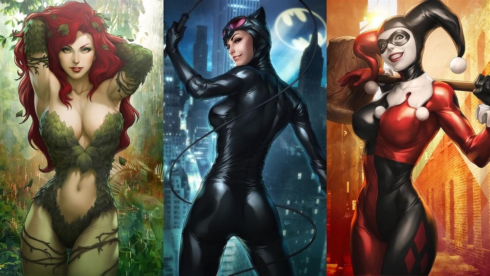 DC Comics Poison Ivy Catwoman Harley Quinn Metal Print 20x30cm