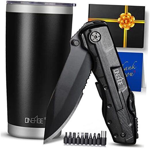Gifts for Men Dad Brother,Tumbler Multitool Knife GIFT SETS FOR MEN