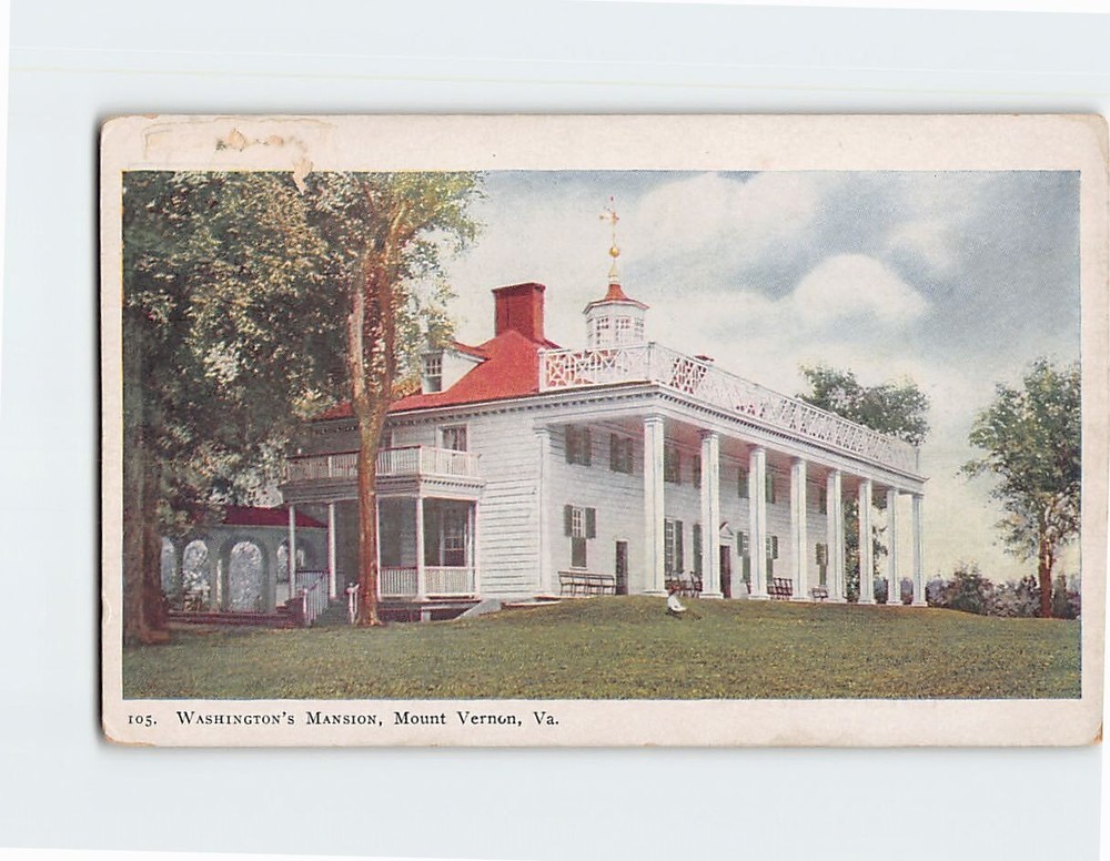 Postcard Washingtons Mansion Mount Vernon Virginia USA