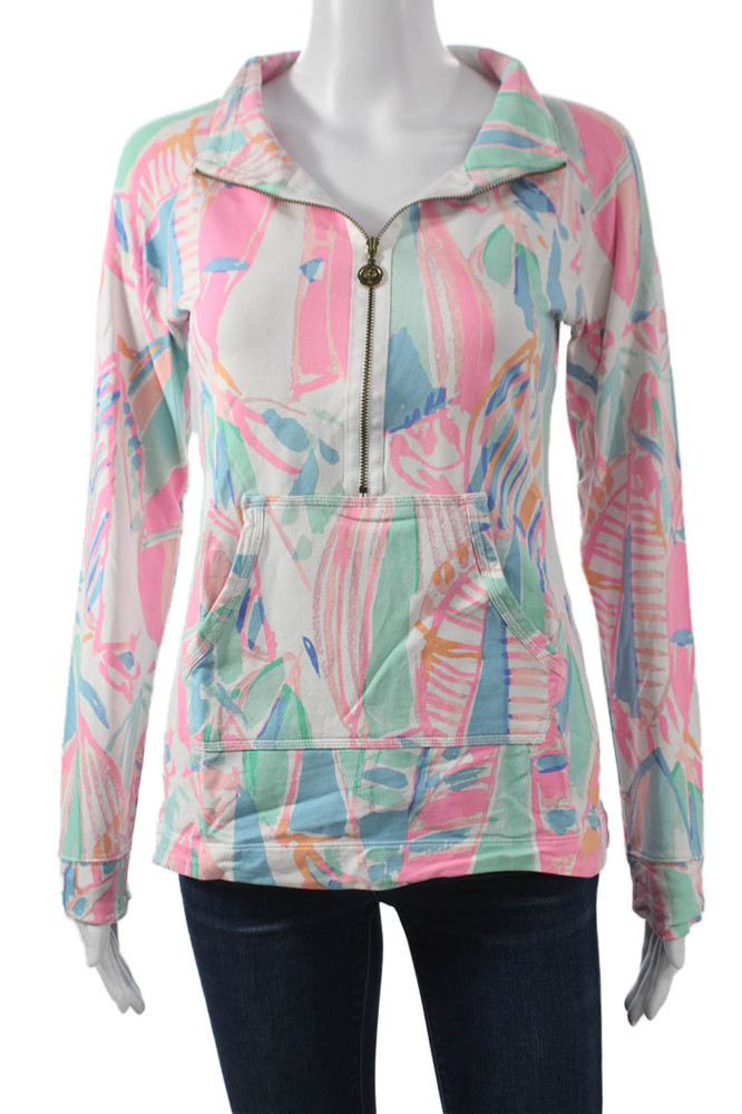 Lilly Pulitzer Womens Pullover Floral Collared Long Sleeve Multicolor Size XSFree Shipping in US $100+ Orders | $6.95 Orders Below