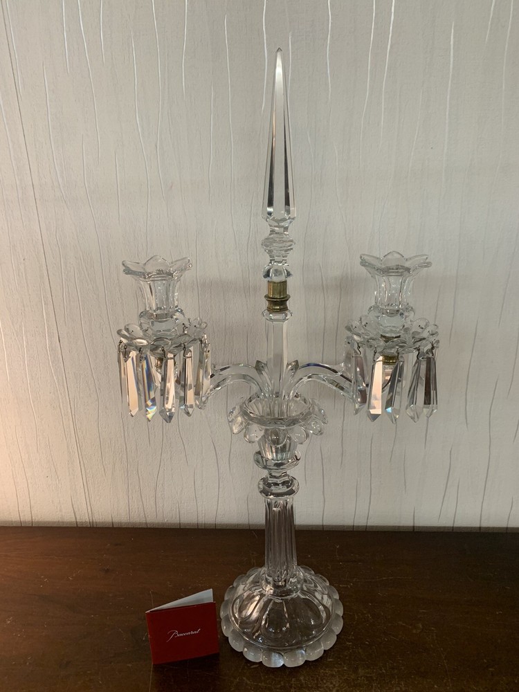 Baccarat Crystal 2 Branch Candelabra