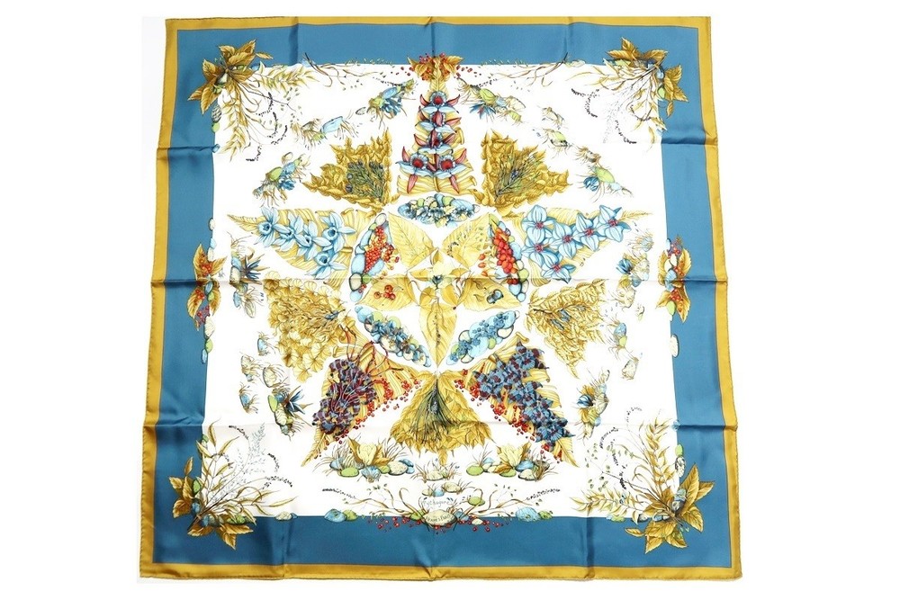 HERMES Scarf Pythagore  Carre 90 100% silk 534523