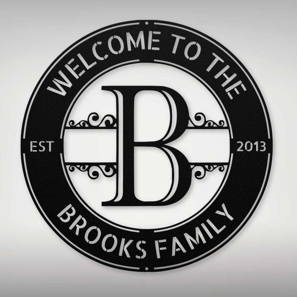 Personalized Family Name Metal Sign Custom Home Decor Gift Housewarming Wedding