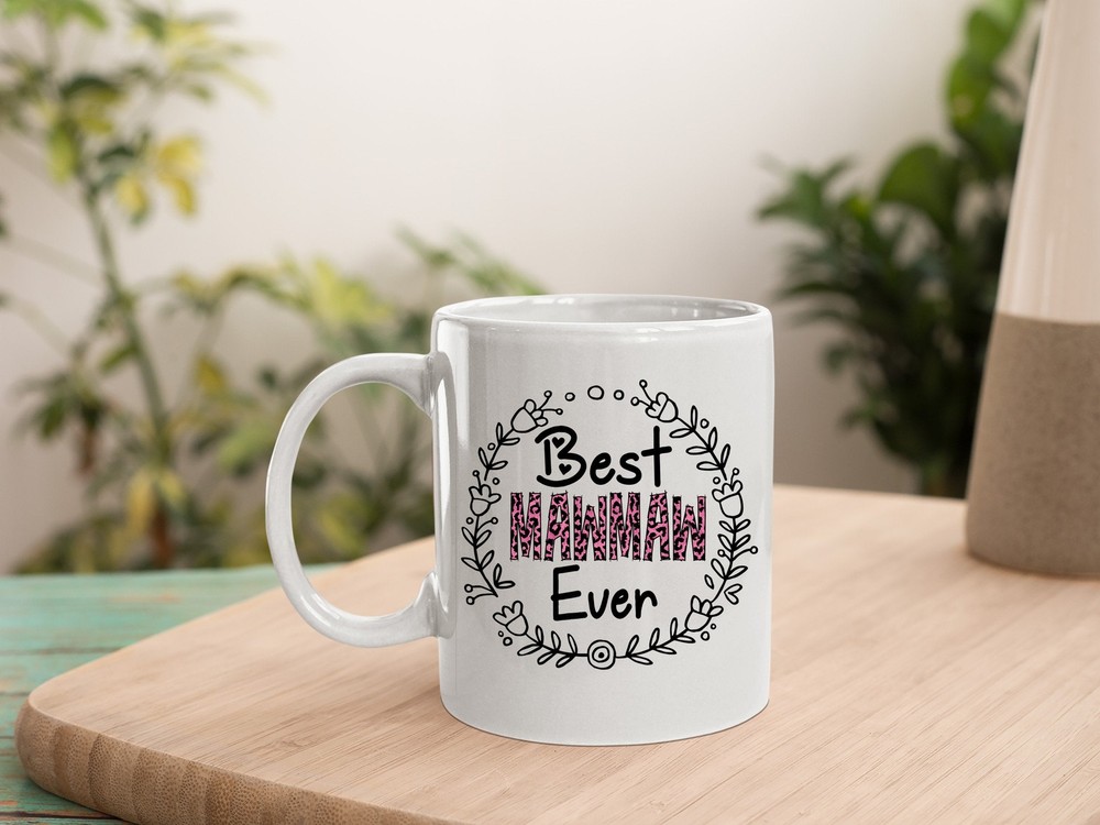 Best Mawmaw Ever Pink Leopard Floral Coffee Mug