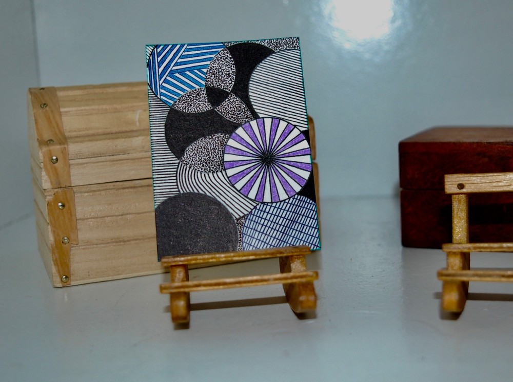 Original ACEO - Circles - Hand Painted Art Card 2.5 X 3.5
