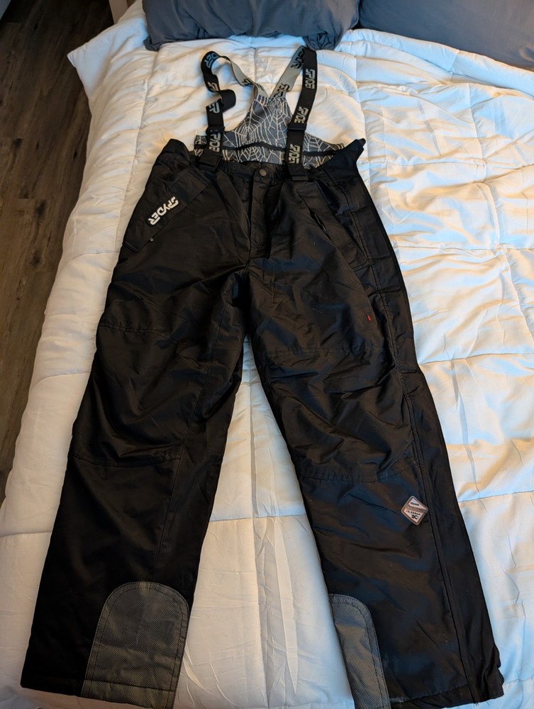 Spyder Dermizax-EV 20,000mm Ski Pants XL Men Black Snow Bibs Suspenders EUC