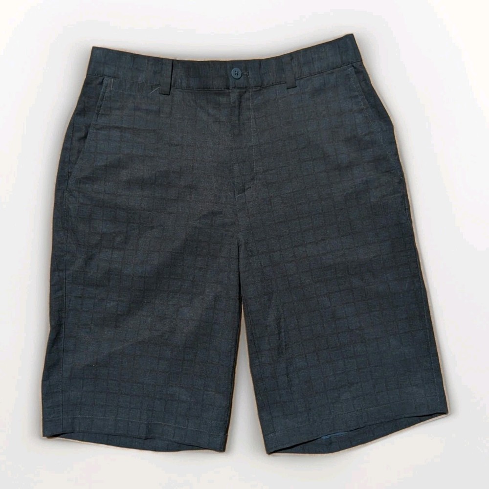 Nike Golf Dri-FIT Shorts Mens 30 Blue Check Plaid Flat Front Stretch
