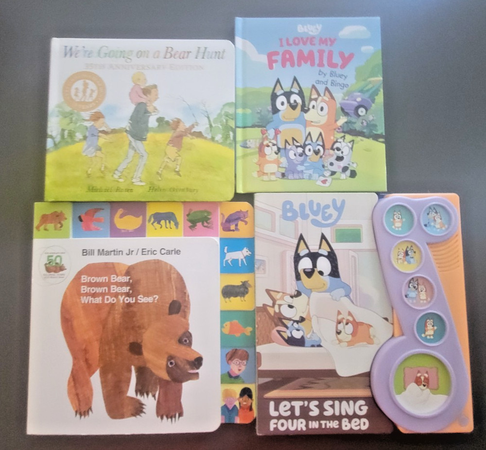 Lot of 4 Books For Toddlers - 3 Board Books & 1 Reading- Includes 1 Musical Book