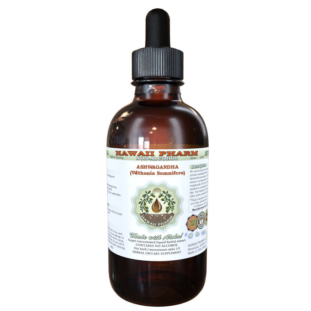 Ashwagandha (Withania Somnifera) Glycerite- Organic Dried Root Alcohol-Free Liqu
