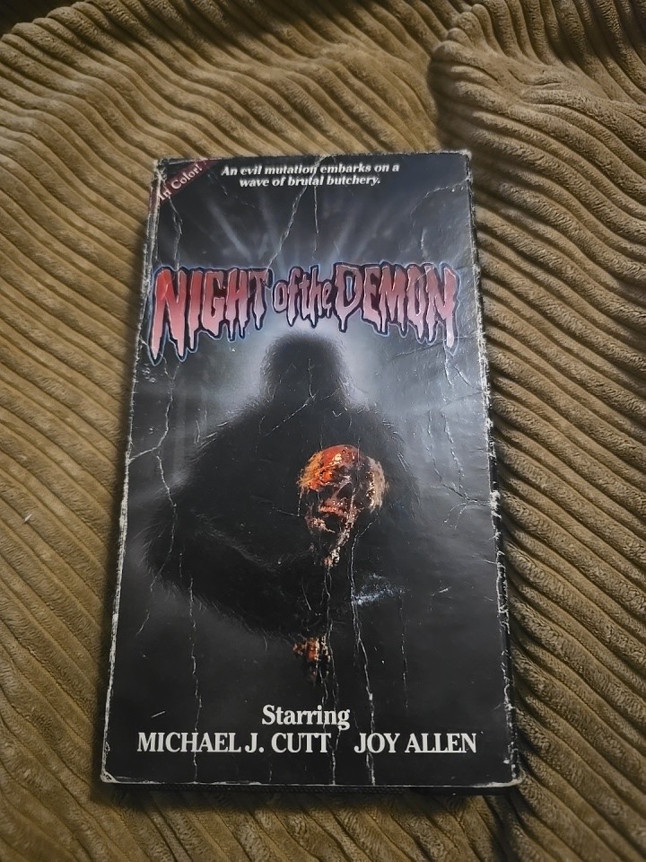 Vintage 1987 Night of The Demon On VHS Tape Horror Movie Cult Classic Rare