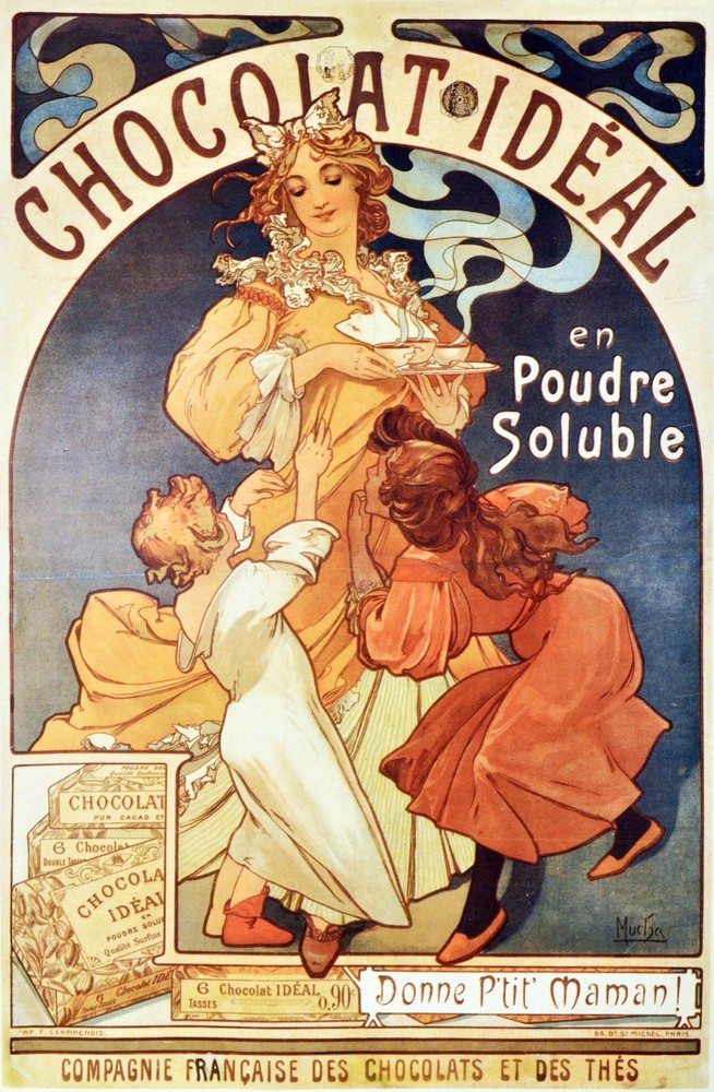 Decor Poster.Interior design Art Nouveau.Mucha French Chocolate.6254