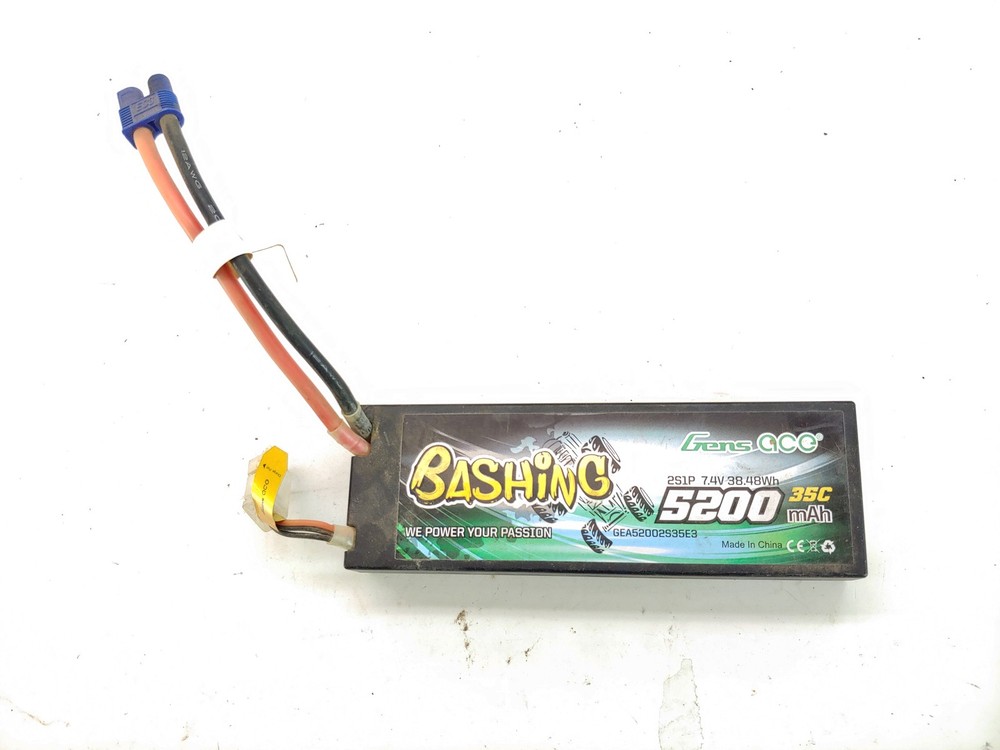 Gens Ace 5200mAh 7.4V 35C LiPo Battery Used-image