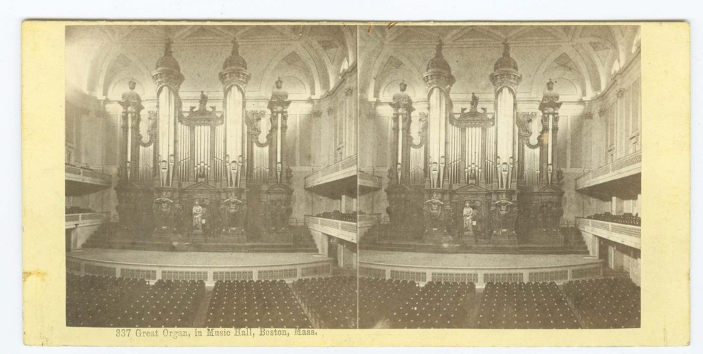 G2917~ BOSTON – Organ & Music Hall 1860 Stereoview Albert/Charles Bierstadt