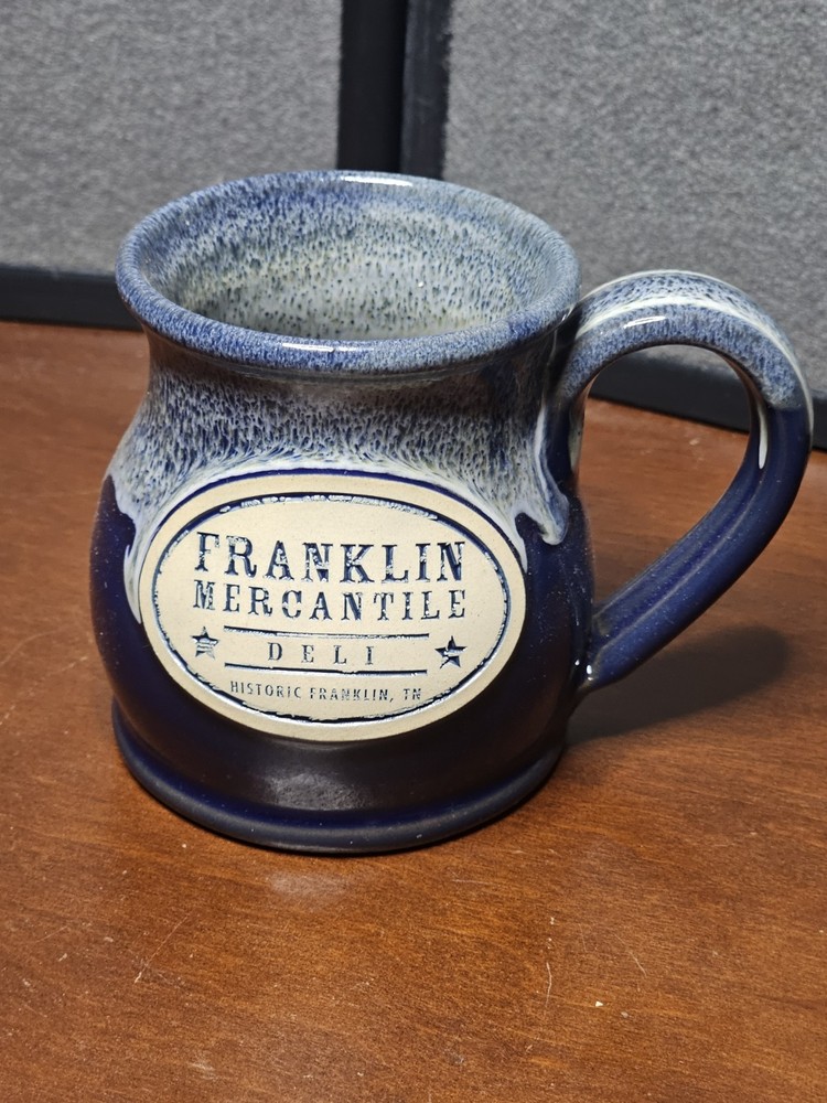 2011 Deneen Pottery Franklin Mercantile Deli Historic Franklin TN Belly Mug