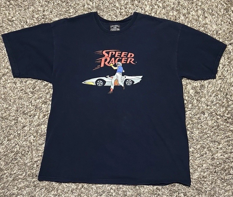 Vintage Y2K Steve & Barry's Speed Racer Anime Graphic Tee Size XL