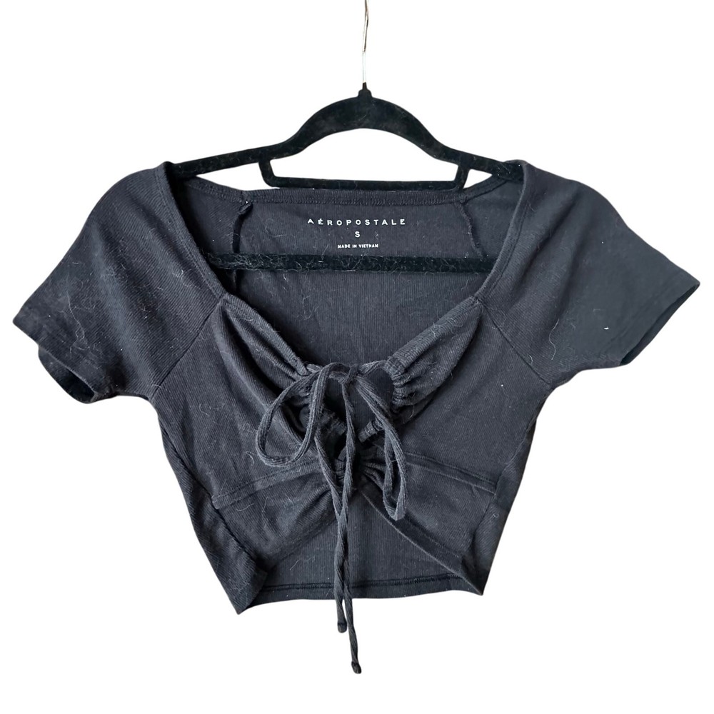 AEROPOSTALE | Black Y2K stretch crop top | SIZE SMALL