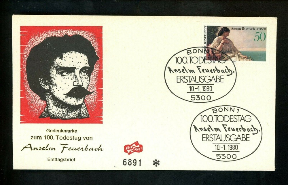 Postal History Germany FDC #1321 Anselm Feuerbach art painting 1980