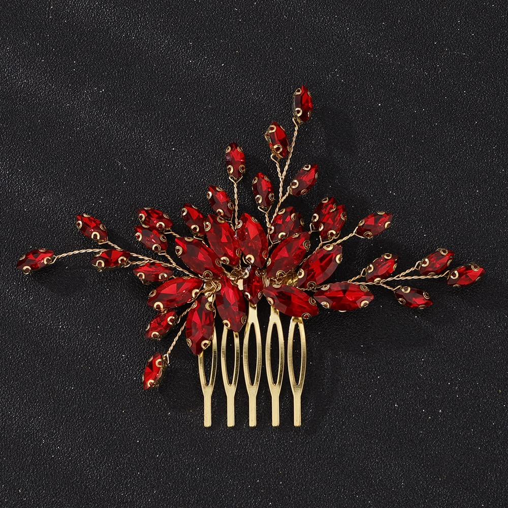 Elegant Dainty Rhinestone Hair Combs Luxurious Shiny Bridal Accessories for Women