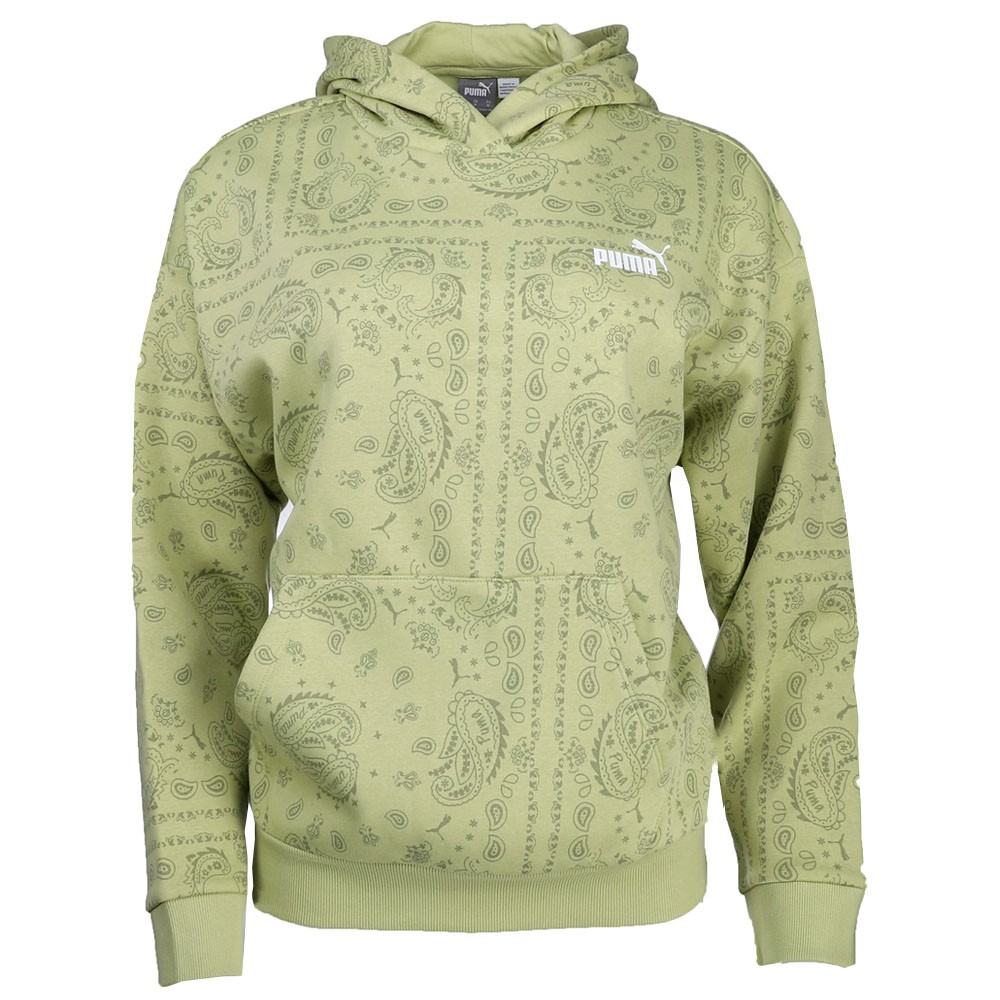 PUMA Essentials Paisley Hoodie Womens Green Casual Outerwear 68474637