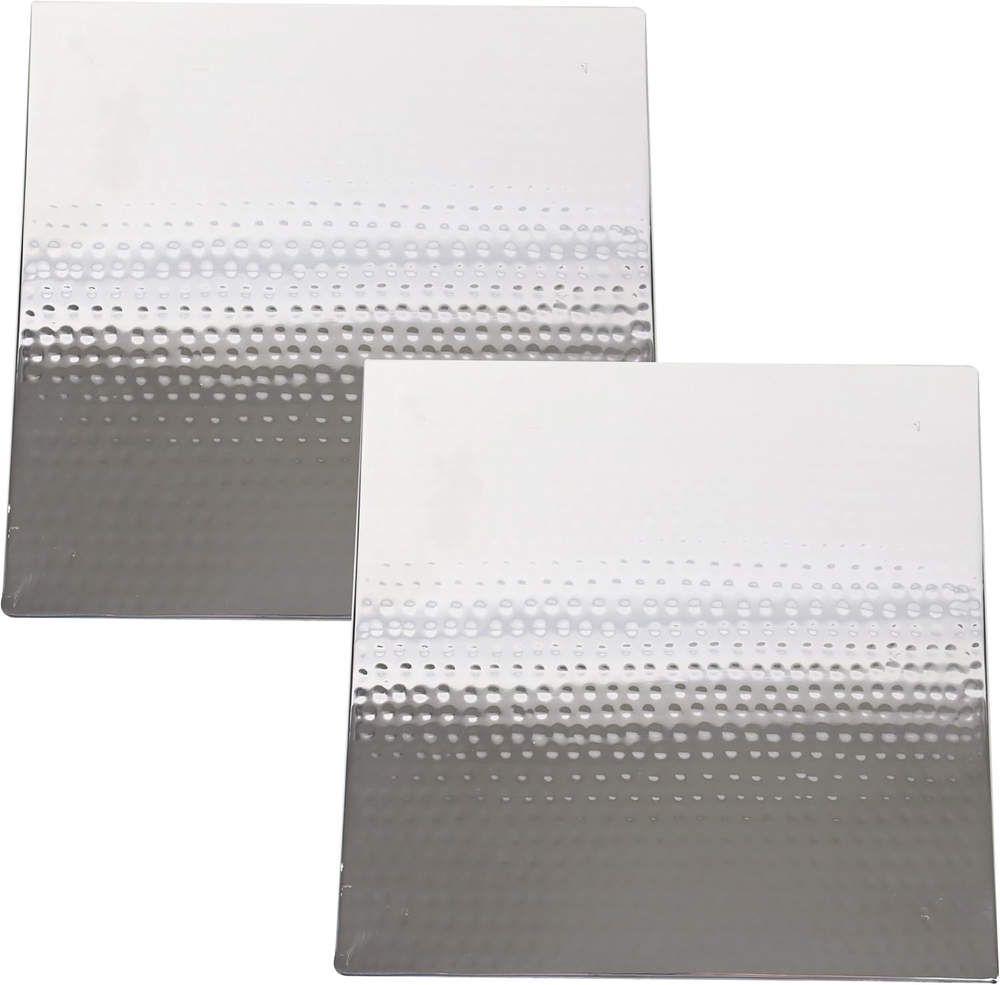 Hammered Stainless Steel Trivet Set (2 Pack) - Polished Shiny Finish - Sturdy, D