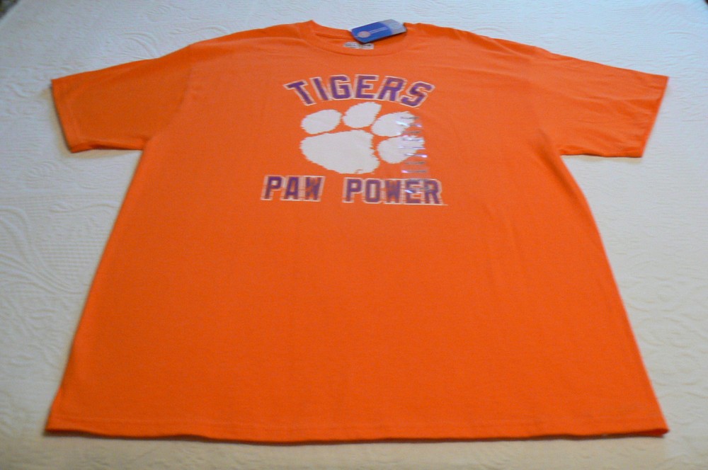 NEW Adult tee XL Clemson University Tigers Paw Power SC t-shirt 100% Cotton NWT