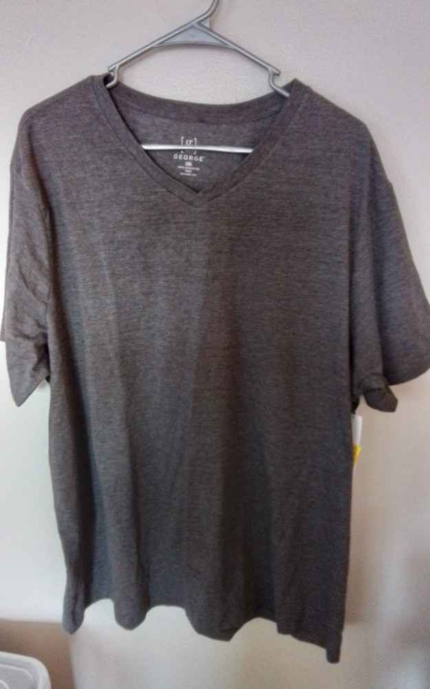 George Men's Short Sleeve T-Shirt Size 2XL Charcoal Gray