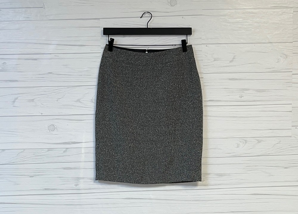 White House Black Market skirt womens size 4 pencil high rise knee length gray