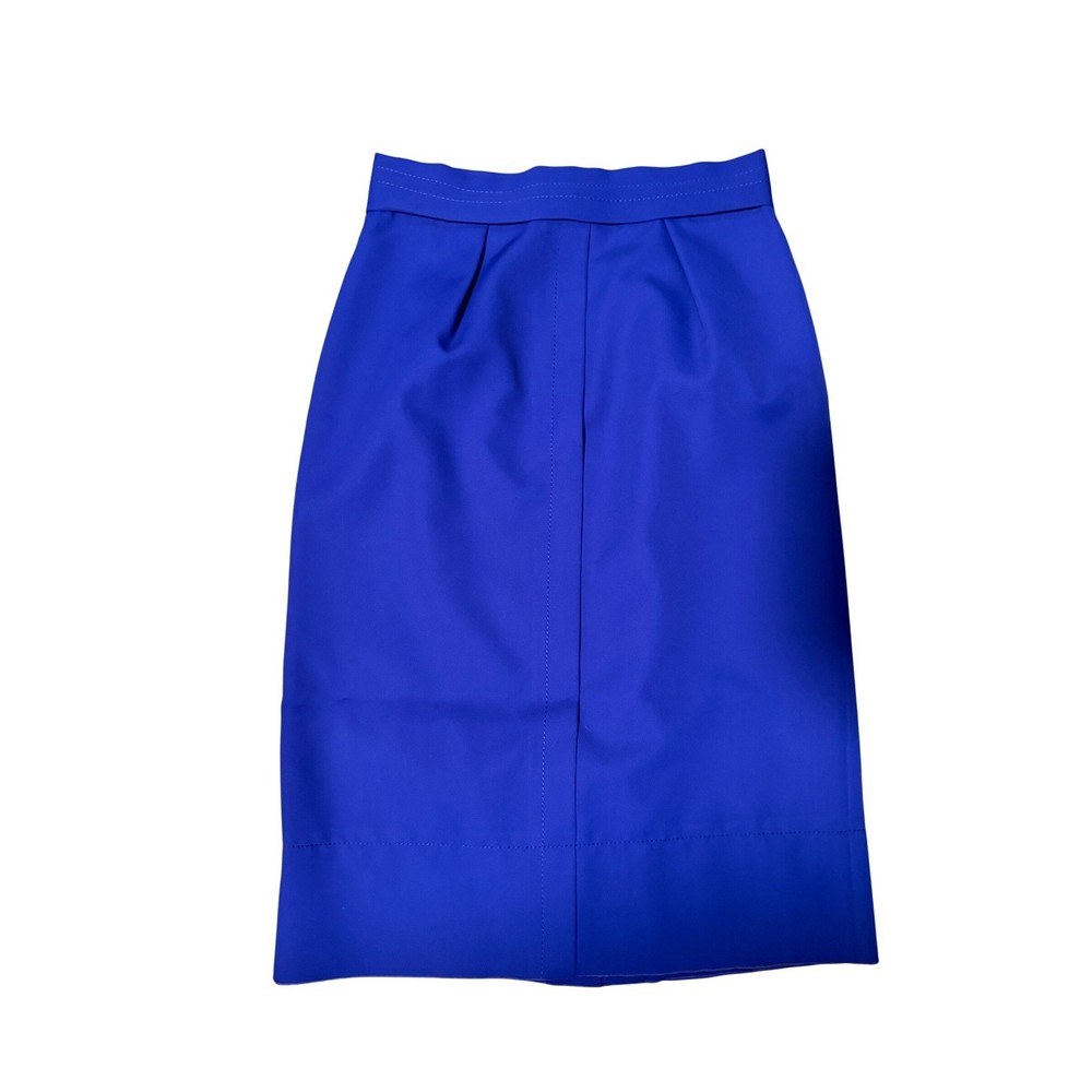 Marc Jacobs Royal Blue Pencil Midi Skirt Size 0 Cobalt Wool Blend Pleated Front