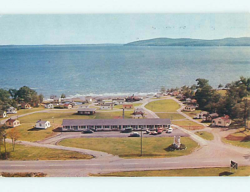 Unused 1950's OLD CARS & COLONIAL GABLES MOTEL & COTTAGES Belfast Maine ME u6624