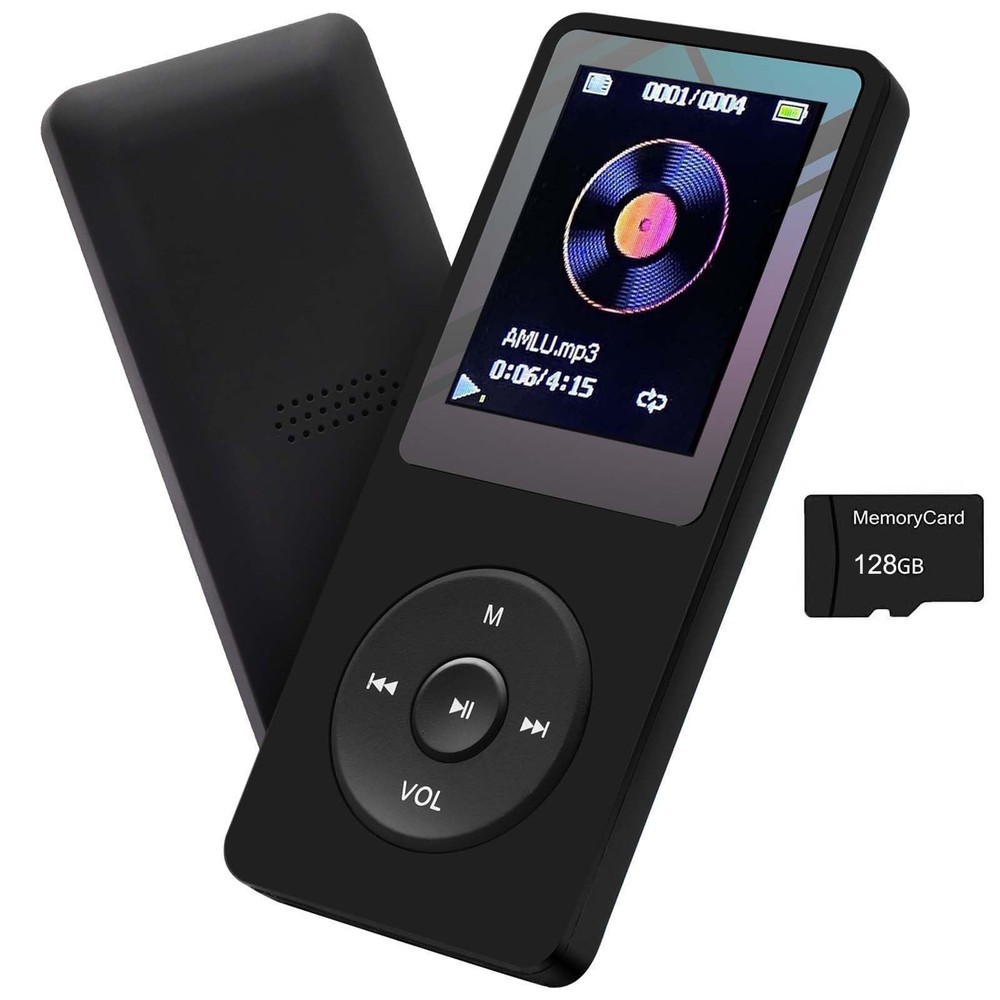 MP3 Player 128GB with Speaker Earphone Portable HiFi Lossless Sound MP3 Mini ...