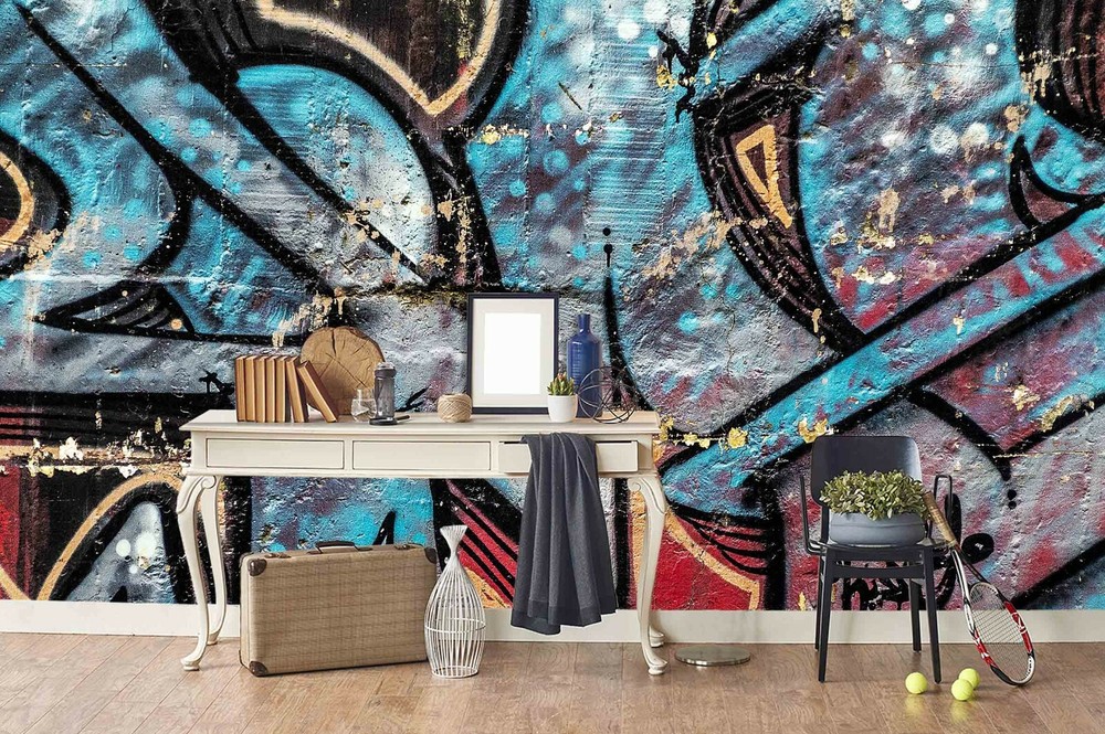 3D Graffiti Abstract Wallpaper Wall Mural Removable Self-adhesive Sticker 266-image