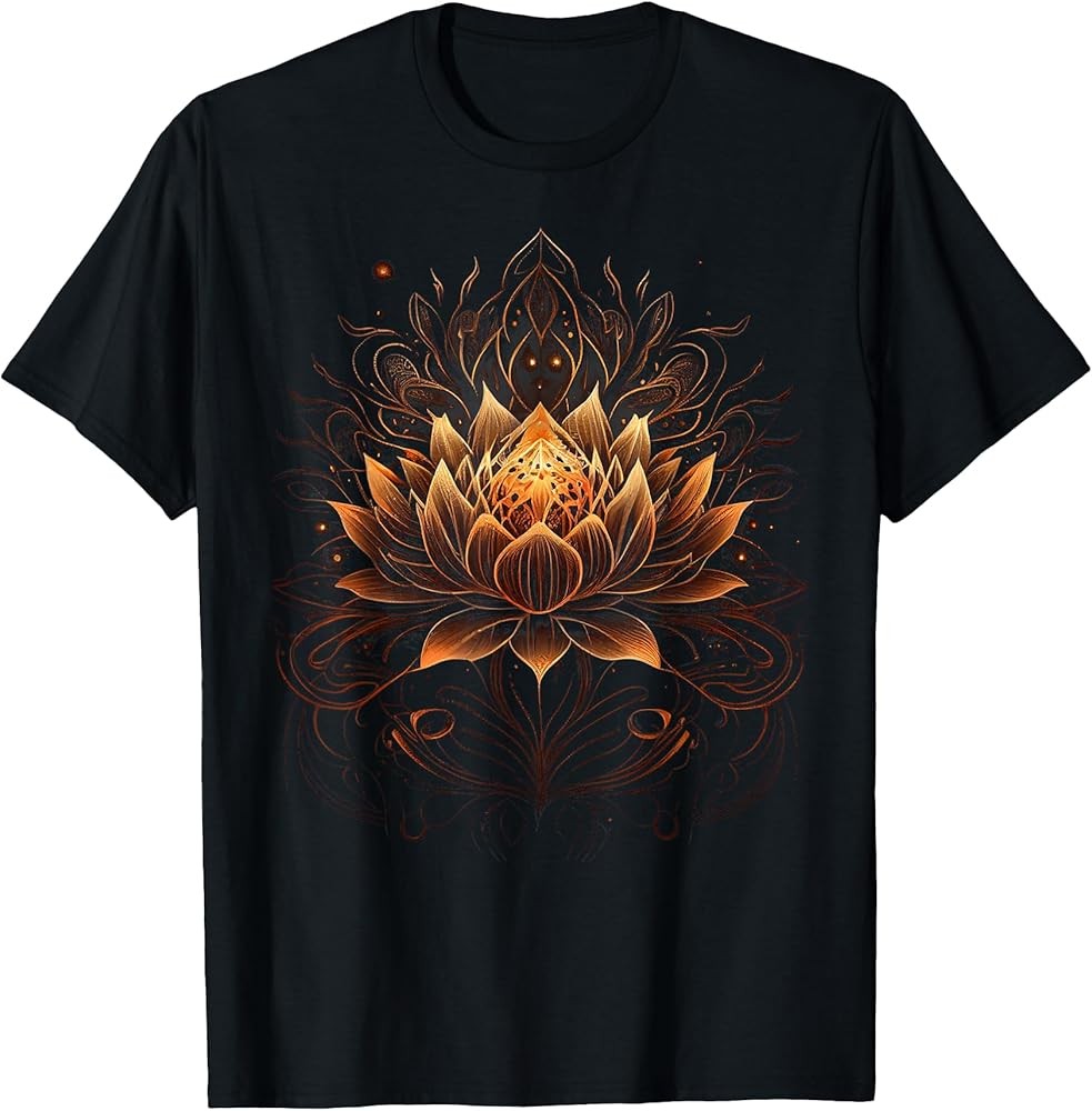 Lotus Flower Geometry Yoga Meditation Spiritual Zen Graphic T-Shirt