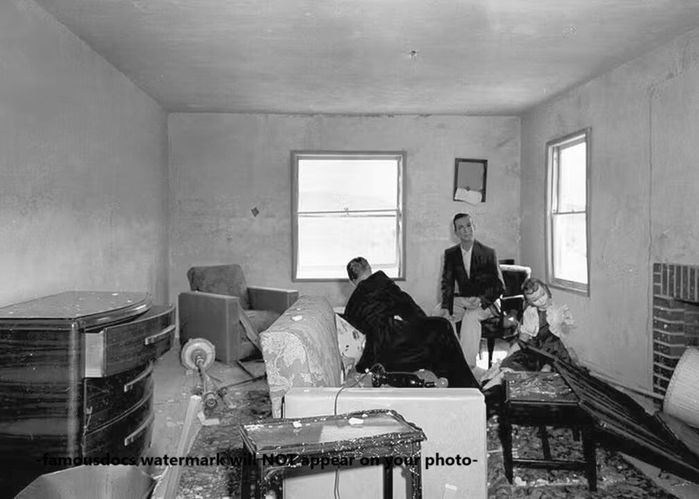 1st on TV Nuclear Bomb Test PHOTO Duck & Cover Atomic Blast Dummies After Blast