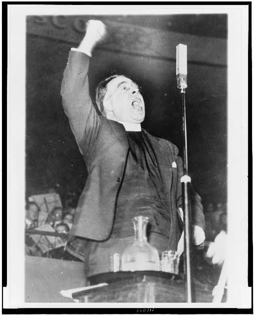 Photo:Charles Coughlin, third political party 1935,Detroit