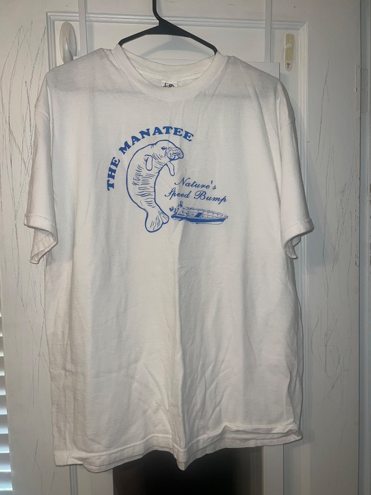 vintage 90s art graphic tee manatee