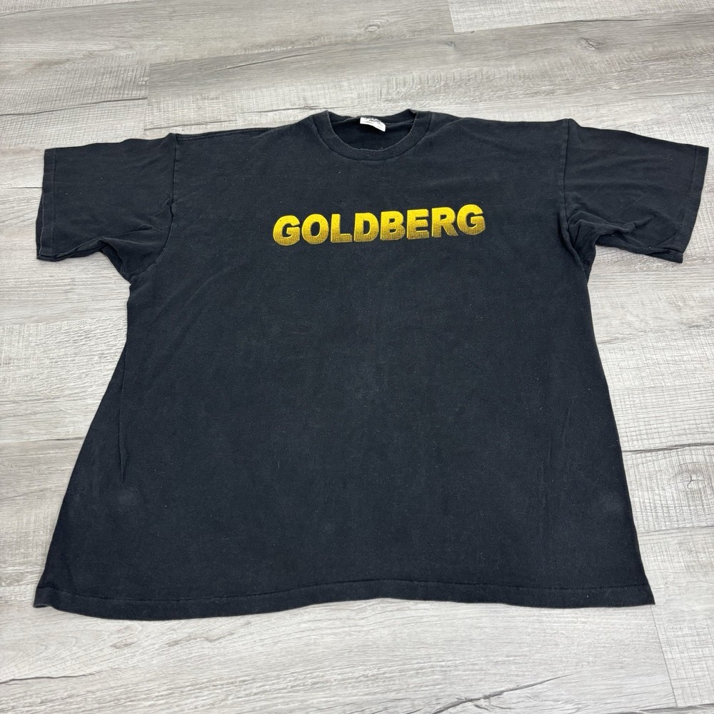 Vintage 90s WCW Faded Black Goldberg Who’s Next T-Shirt Mens 2XL