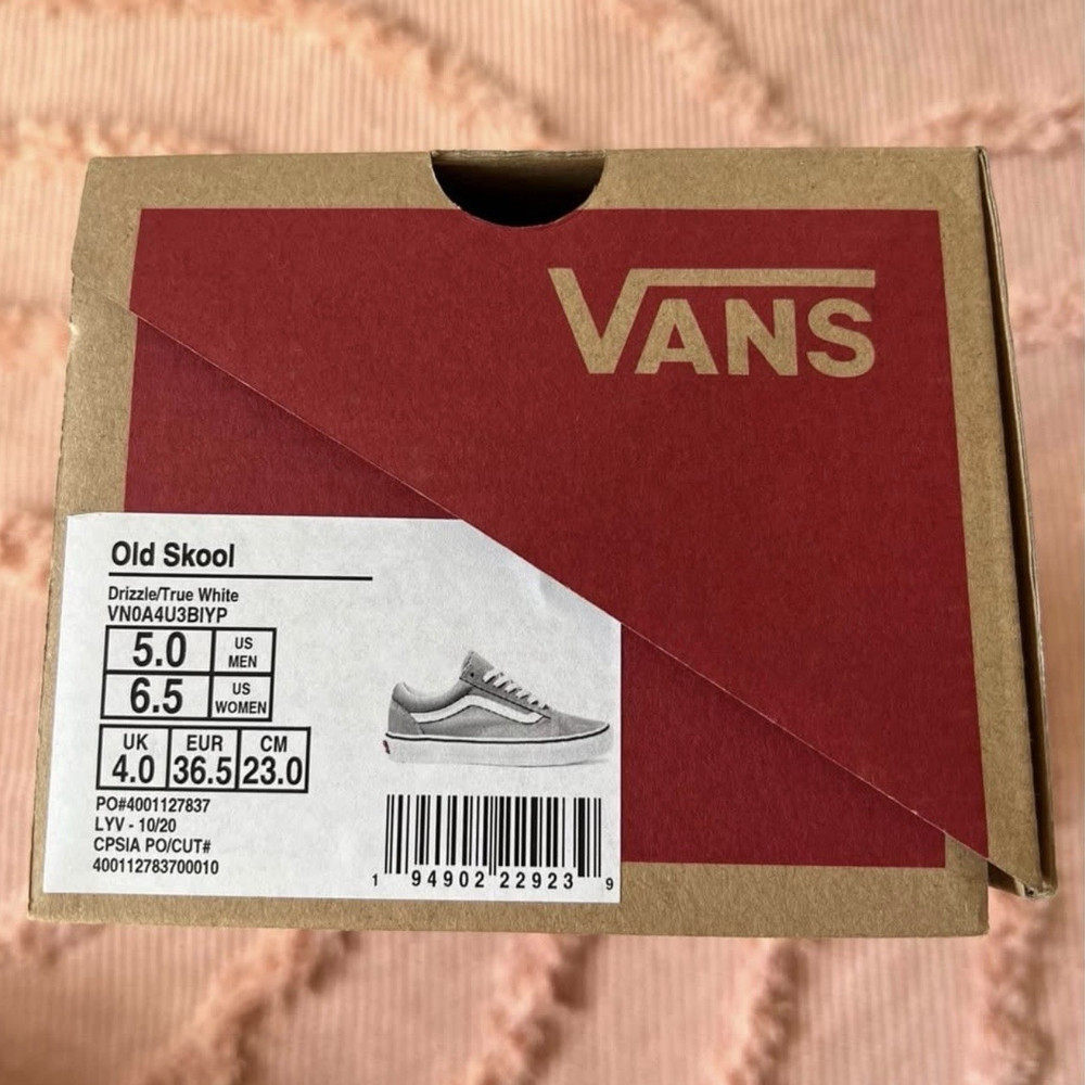 VANS Old Skool Gray/White Suede Canvas Lace-Up Sneakers Unisex US 6.5 EU 36.5