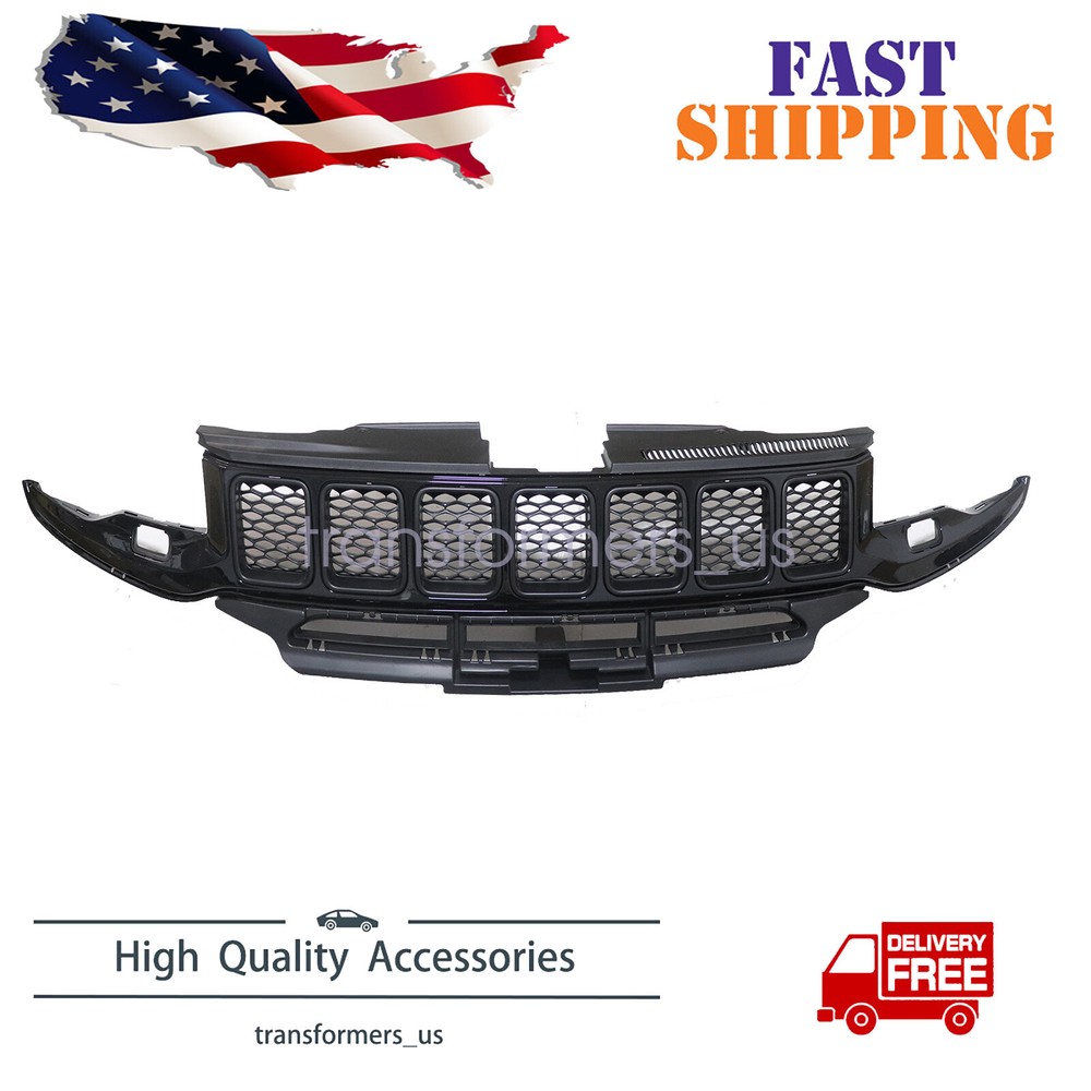 Complete Front Grille Assembly For 2017-2021 Jeep Grand Cherokee SRT / Trackhawk